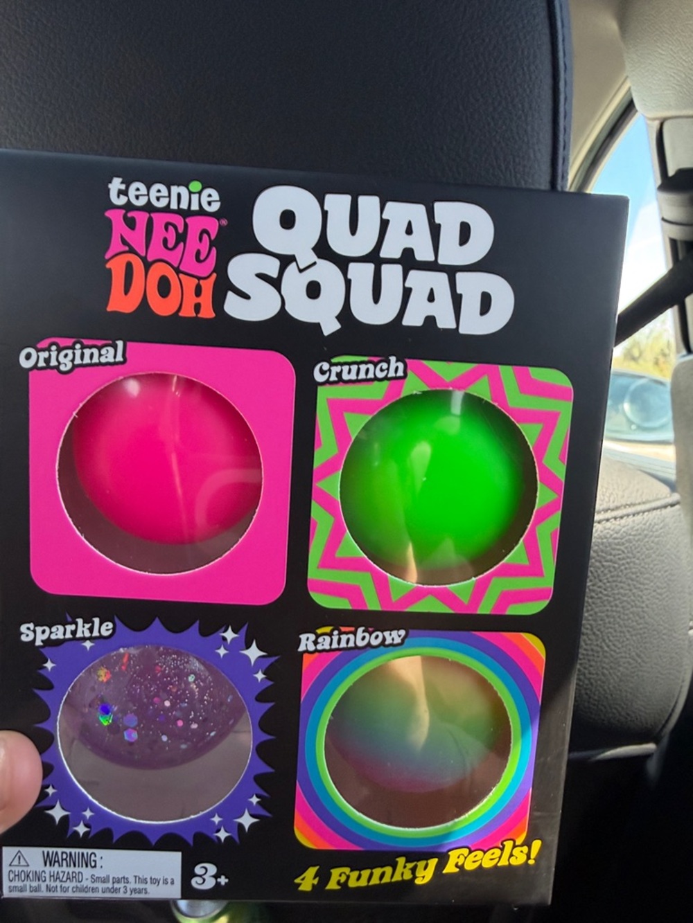 teenie NEE DOH Quad Squad 4-Pack Stress Balls - Pink, Green, Purple, Multicolor